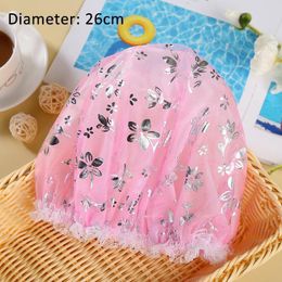 Shower Cap Bath Hat Double Layer Lace 4colors Thicken Elastic Waterproof Bathroom Product Bathing Cap Children's Supplies H jllCHs