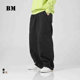 High Quality Loose Straight Overalls Japanese Streetwear Fashion Hip Hop Cargo Pants Men'S Clothing Oversize Casual Trousers H1223