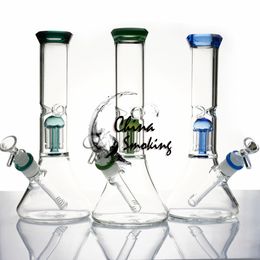 11.2 inch Glass Bong 5MM Thickness Water Pipe with 6 arm trees Glass Bowl + downstem Glass Bongs Female Dab Rig