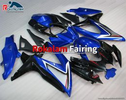 ABS Fairing For Suzuki GSXR600 GSX-R750 GSXR750 2008 2009 2010 08 09 10 Blue Black Aftermarket Bodyworks (Injection Molding)