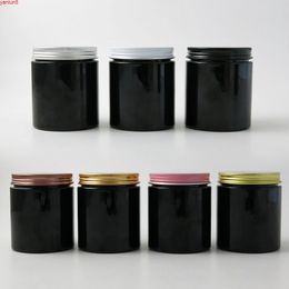 24 x 250g Empty Black Cosmetic Cream Containers Jars 250cc 250ml for Cosmetics Packaging Plastic Bottles With Metal Lidshigh qualtity