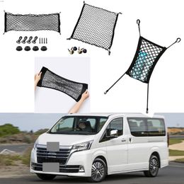 For Toyota Granvia Car Vehicle Black Rear Trunk Cargo Baggage Organizer Storage Nylon Plain Vertical Seat Net