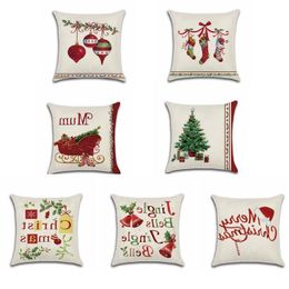 Christmas Pillow Case Cartoon Throw Pillow Covers Square Sofa Decorative Headrest Cushion Cover Xmas Pillow Case