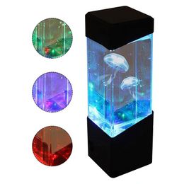 LED Desktop Light Jellyfish Lamp Aquarium LED tank Desk Lamp Relaxing Mood Night Light Bedside Table Night Light For Aquarium Y200922