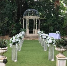 Wholesale Luxury wedding aisle crystal pillars Wedding walkway stand Centrepiece for Party Christmas wedding decor 120cm Tall