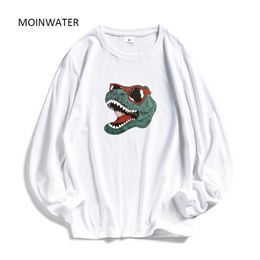 MOINWATER New Cartoon Long Sleeve T shirts for Women Cotton White Tees Lady Casual Black T shirt Tops MLT1909 201028