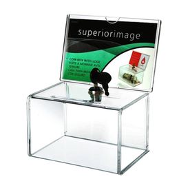 Acrylic Donation Collection Box,Perspex Charity Fundraising Box with Keylock for Church,non-profitable Group,Charity 201125