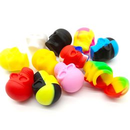 3ml Skull Shape Non-stick Silicone Container Food Grade Rubber Jars Dab Tool Storage Holder Jar Mini Wax Container DHL Free