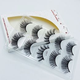 Crisscross Curly Mink Eyelashes Set 5 Pairs Natural Thick Fake Lashes Eye Makeup Accessory Handmade Reusable Merry Christmas Edition DHL