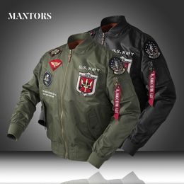 Men Jackets Pilot New Casual Military Tactical Coats Waterproof Slim Fit Mens Zipper Bomber Jacket Motorcycle Clothing EU Size 201123