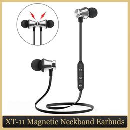 XT-11 Bluetooth 4.0 Magnetic Headphones Sports Earphones in-ear Wireless Earbuds Various Colours with Box with Mic