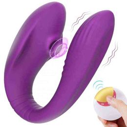 NXY Vibrators Portable Wireless Remote Control U Shape Wearable Clitoris Sucking Stimulator Masturbation Vibrator Erotic Female Couple Sex Toy 0106