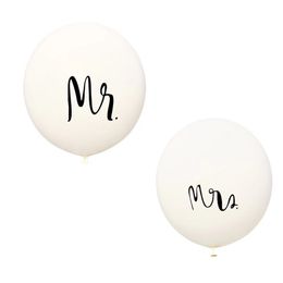 Party Supplies Wedding Decorations 36 Inch Mr. & Mrs. White Latex Balloons for Outdoor Indoor Photo Shoot Engagement Party XBJK2202