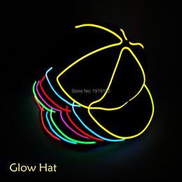 Costume Accessories Wholesale Glowing hat LED clothing Neon jazz hat EL Cap Cold light Festival Party dance For Wedding Decoration