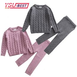 Baby Clothing Set Knitting Pullover Baby Girls Clothes Toddler Boys Clothes Sweater and Pants Baby Set Kids Boutique Clothes LJ200915