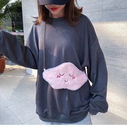Women Shoulder Bags Clouds plush bag Coin Purses Korean style all-match western girl chain messenger handbag Crossbody Bags