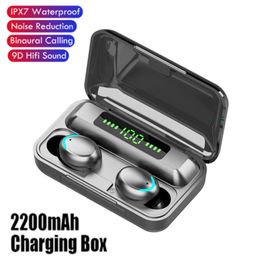 TWS F9-5C Bluetooth Earphone V5.0 Stereo Wireless Headset Sport Waterproof Earphones Mini Touch Control Noise Cancelling