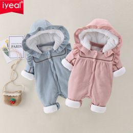 IYEAL Baby Girl Rompers Winter Newborn Girls Christmas Jumpsuits Long Sleeves Infant Bebe Overalls Cotton Toddler One Piece Wear 201027