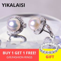 stud earrings for women 925 sterling silver jewelry pearl earrings fine natural pearl jewelry 89mm wholesale
