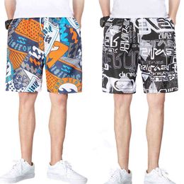 2021 Summer New Casual Printed Beach Mens Quick Dry Board Shorts for Beachwear Short Pants Men Clothing G220223