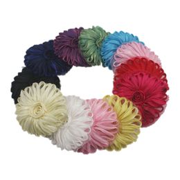 50pcs 6cm tulle in tulle fiore in tessuto fiore con feltro cerchio supporto per neonate accessori per capelli, fascia per capelli clip accessori fiore