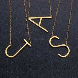 Fashion Stainless Steel A-Z English Initial Necklace Silver Gold Capital Letter pendant Fashion Jewellery for Women will and sandy