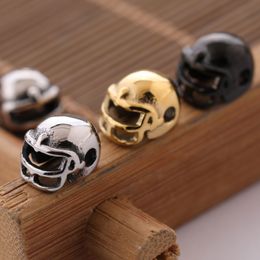 Mens Sport Style DIY Handmade Bracelet Charm 10*8MM Gold/Silver/Black Plated Stainless Steel Baseball Helmet Charms