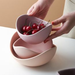 Lotus Ceramic Bowl Dishes And Plates Sets Creative Fruit Plate Simple Zen Decor Storage Fruit 3/4/5pcs Set Ceramic Dinner Plates 201217