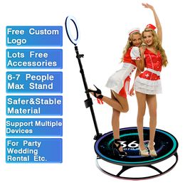 coups de confettis Promotion 360 machine de stand photo avec boîtier de vol, stand 360 caméra, stand photo de spin 360 à 360 à 360 avec support rotatif et lumière selfie