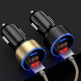 QC3.1A Dual USB Car Charger Car-styling 2 LED Indicator Universal Mobile Phone Charger for Smart Phones