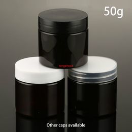 50g Empty Jar 1.8oz Brown Plastic Container Makeup Cosmetic Packaging Candy Tea Coffee Spice Sample Storage Bottle Free Shippinggood qualtit