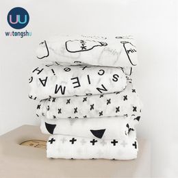 Organic Cotton Swaddle Blanket Flamingo Print Muslin Baby Blankets Infant Swaddle Towel For Newborns Baby Wrap Kids Bed Sheet LJ201014