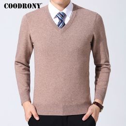COODRONY Sweater Men Clothes Autumn Winter Cashmere Wool Pullover Sweaters Plus Size Business Casual V-Neck Pull Homme 8128 201130