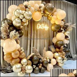 Coffee Brown Balloon Garland Arch Kit Birthday Party Decorations Kids Latex Baloon Baby Shower Teddy Bear Theme Ballon Decor 220226 Drop Del