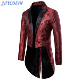 Men's Suits & Blazers JAYCOSIN Suit Men 2022 Solid Long Sleeve Tailcoat Jackets Coats Winter Fashion Goth Steampunk Praty Lapel Clothes Coat