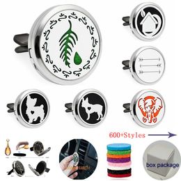 600+ DESIGNS 30mm Opening Air Freshener Aromatherapy Essential Oil Diffuser Locket With Vent Clip(Free 10 felt pads)K4