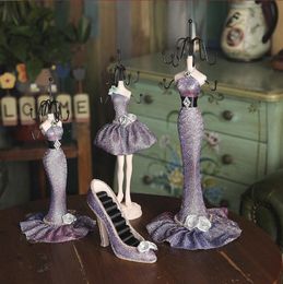 Jewellery display stand Barbie Decorative Objects European style jewelrys show gift discount four piece set purple red Yan