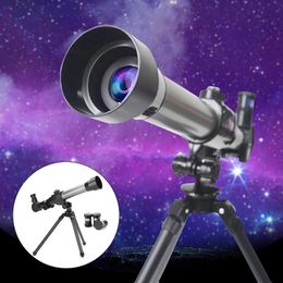 Children'S Binocle Experimental Astronomical Telescope Wide Angle Powerful Zoom Students Binoculars Telescopes Tripod Monocular For Kids New Year Gifts Toys
