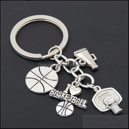 Keychains Fashion Accessories I Love Football Basketball Baseball With Soccer Shoes For Car Purse Bag Cowboy Gift Clover Charms Ke292h
