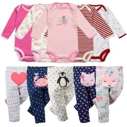 Newborn Clothes Baby Sets Infant Jumpsuit Long Rompers Long Pants Roupas Infantis Menina Toddler Girls Clothes Pyjamas set LJ201221