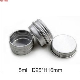 5ml Lightweight Round Trial Pack Tin Container Mini Cosmetic Cream Jar Pot Refillable Aluminum Can Makeup Tool 50pcs/lothigh quatity