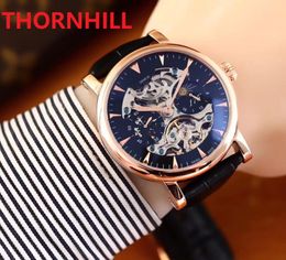 orologio di lusso hollow skeleton genuine lather watch 43mm automatic Mechanical Watches men dress 316L Stainless steel case Sapphire waterproof Wristwatches