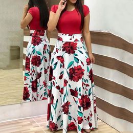 Floral Boho Maxi Dresses Big Size Women Summer Oversized Dress Party Ladies Elegant Female Flower A Line Vestidos 4XL 5XL T200604