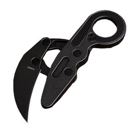 Тактические когти Ножи Karambit M390 Черный Камень Мойка Нержавеющая Ручка Нержавеющей Стали H5424