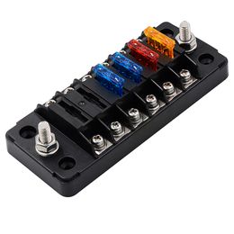 6 Way Car Fuse Box Plastic Cover Fuse Box Holder For ATO/ATC 1-20A DC 32V Connector Fuse Holder For Truck Vehicle Marine Boat Motorhome