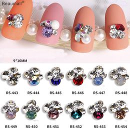 10pcs/lot, 3d Nail Art Elegant Designs Stacked Colourful Crystal Rhinestones For Nail Tips Beauty