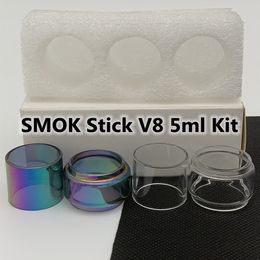 Stick V8 5ml Kit bag Normal Bulb Tube 7ml Clear Rainbow Replacement Glass Tube Standard Bubble Fatboy 3pcs/box Retail Package