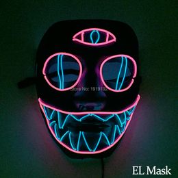 Costume Accessories High-grade Neon glow light mask Artificial DIY Party Decorations Wholesale Masquerade mask with DC-3V Driver For Gran