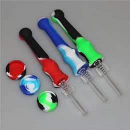 Smoke 14mm Silicone Nectar pipe with quartz nail Tip Dab Straw Oil Rigs smoking accessories pipe