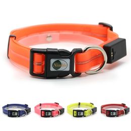 Ninble LED Light Luminous Dog Collar Safety collar USB Magnetic Rechargeable Waterproof Easy Clean Anti-odor Pet Collars LJ201111